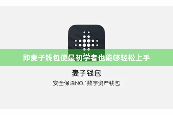 即麦子钱包使是初学者也能够轻松上手
