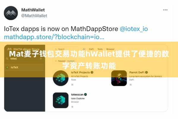 Mat麦子钱包交易功能hWallet提供了便捷的数字资产转账功能