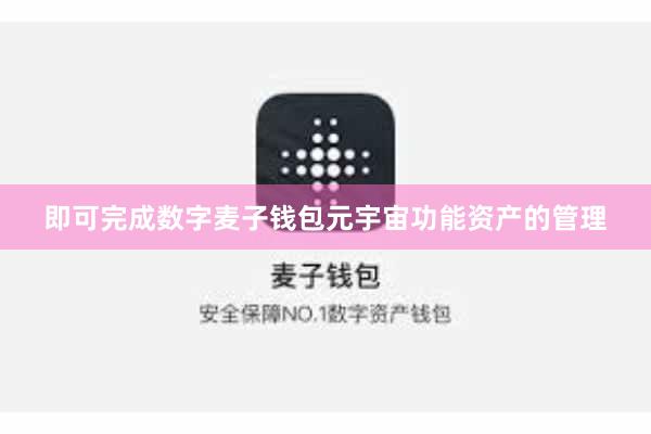 即可完成数字麦子钱包元宇宙功能资产的管理