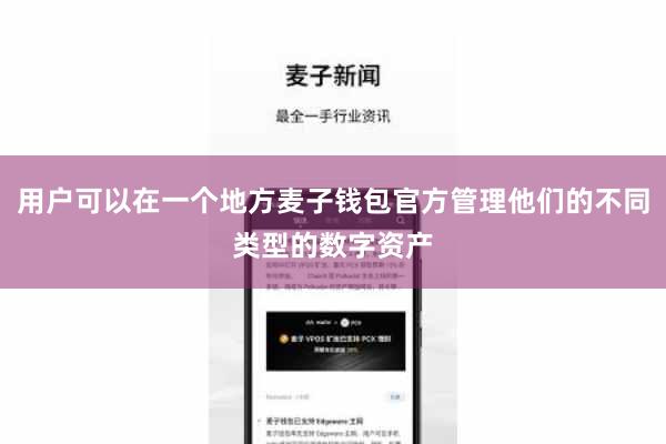 用户可以在一个地方麦子钱包官方管理他们的不同类型的数字资产